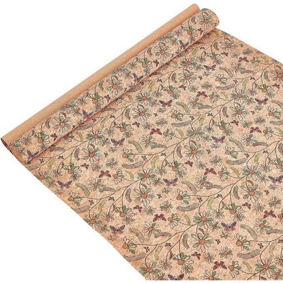 Sunflower Pattern Cork Fabric for Sewing and Crafts