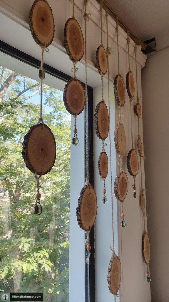 suspended wood slice d cor