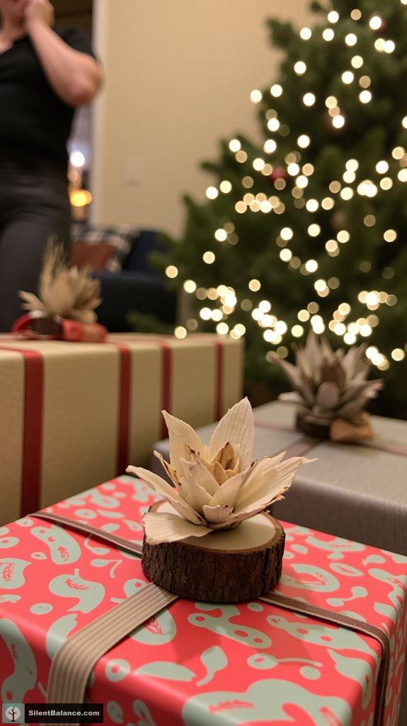 sustainable birch bark gift toppers