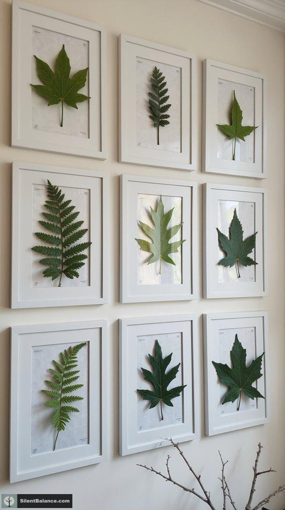 symmetrical natural leaf arrangements