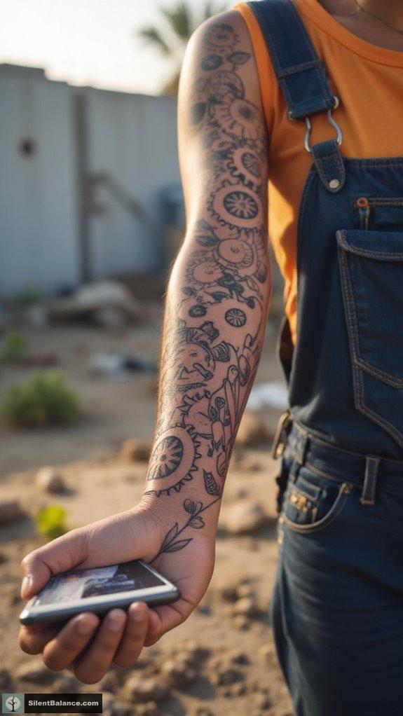 tattoo symbolizes construction journey