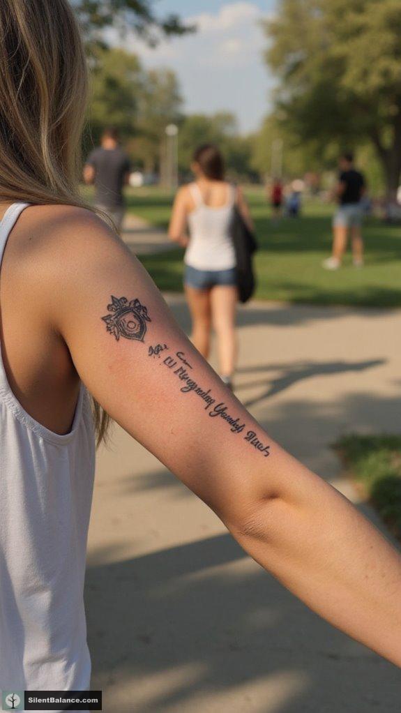 tattooed girl in park