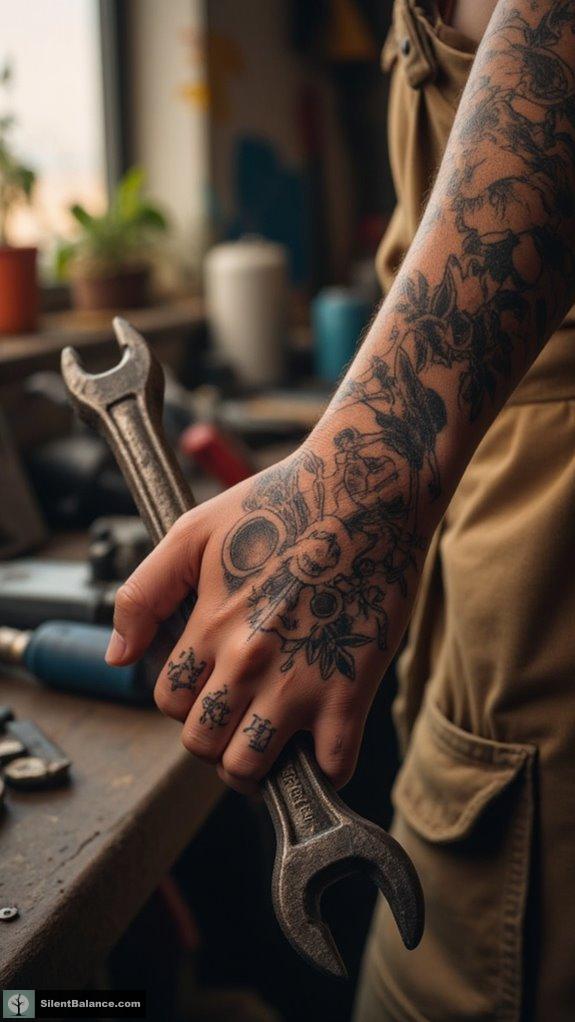 tattoos symbolizing labor pride