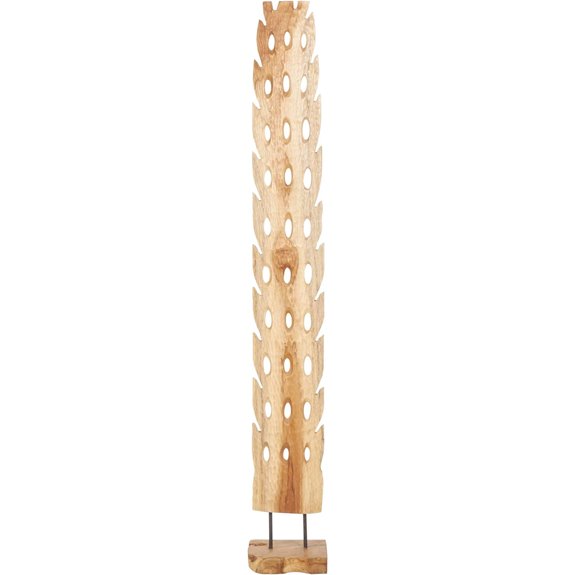 Deco 79 Teak Wood Abstract Floor Sculpture