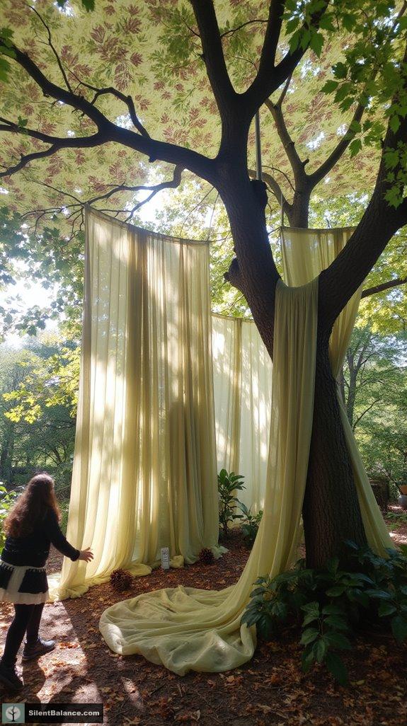 textured fabric tree canopies