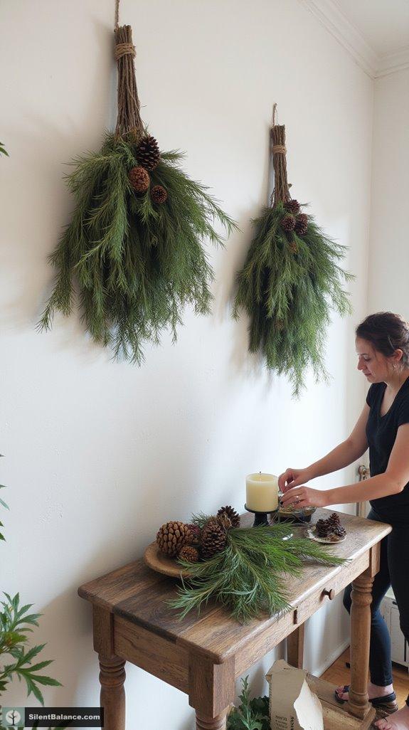 textured pine needle displays
