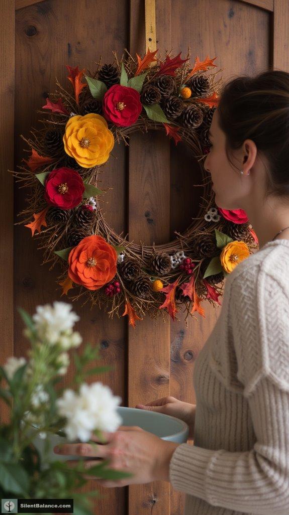 textured pinecone wreath decor