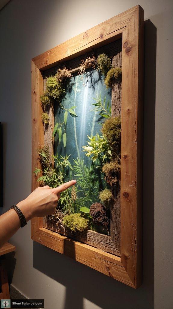 textured wood frame decor