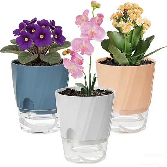 Self-Watering Plant Pots 3-Pack 6 Inch