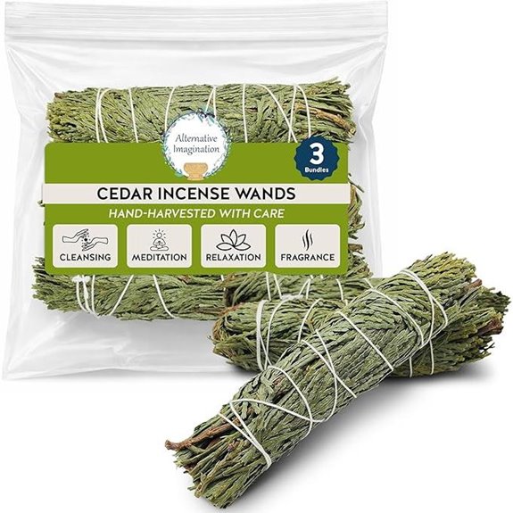 Cedar Incense Wands Package of 3 4 Smudge Stick Bundles