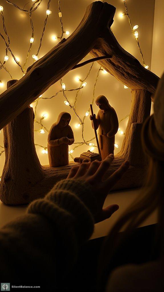 timeless driftwood led nativity