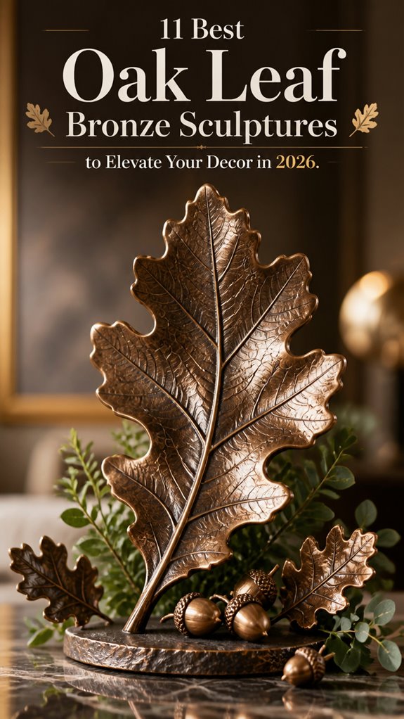 top oak leaf bronze sculptures