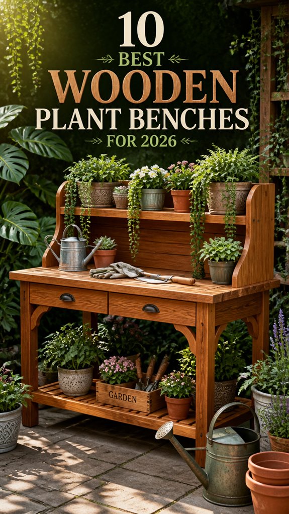 top wooden plant benches