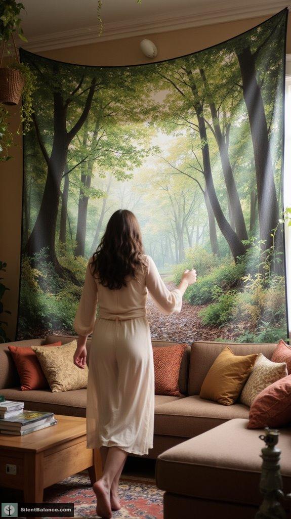 tranquil forest scene tapestry