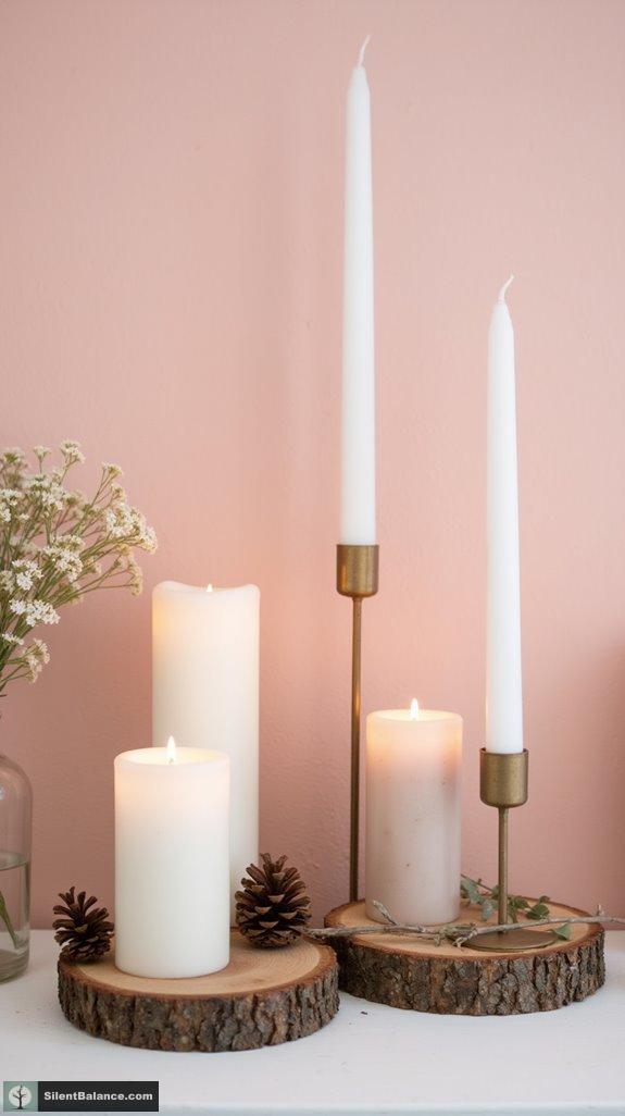 tranquil minimalist candle display