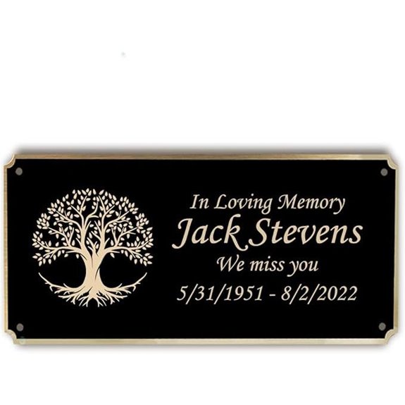 Black and Gold Brass Door Name Plate (Tree of Life)