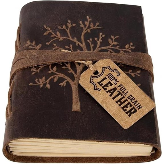 Moonster Leather Journal with Tree of Life Embossing