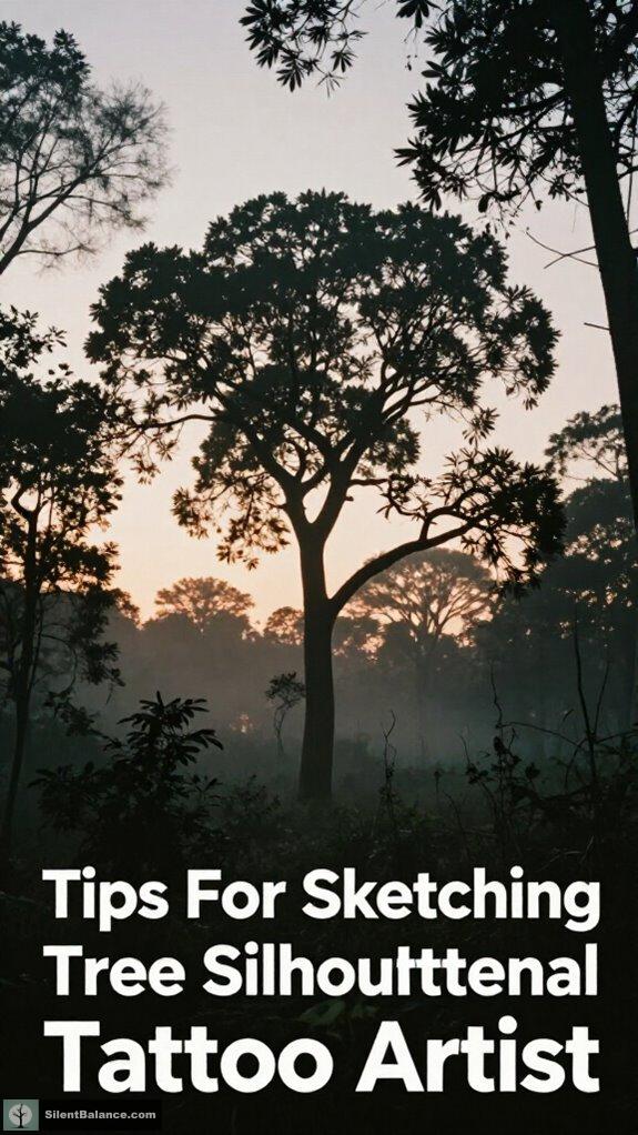 tree silhouette sketching tips