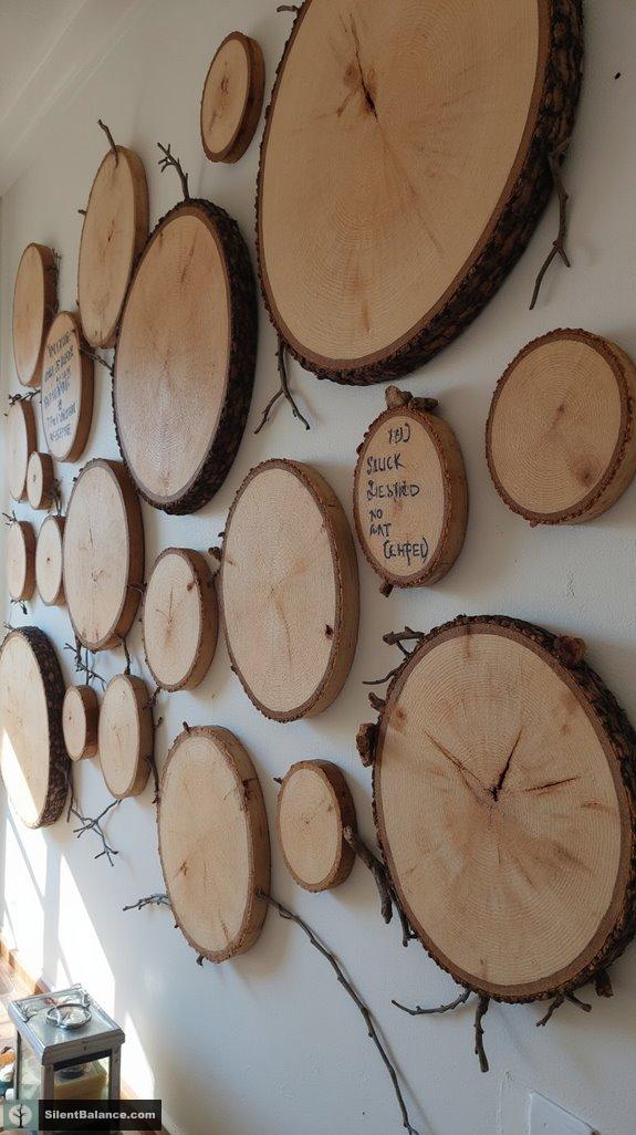 tree slice collage decor