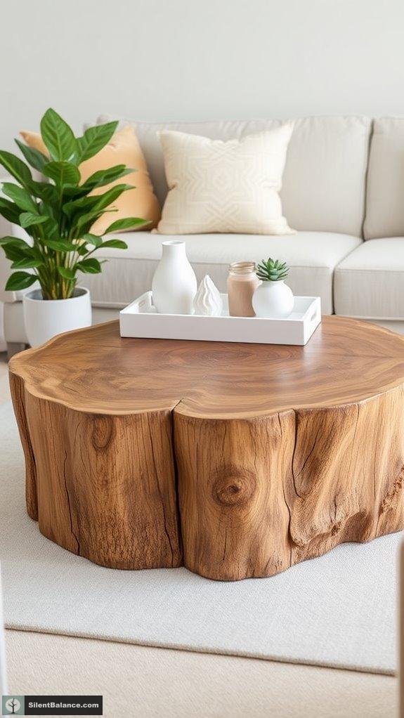 tree trunk table styling tips