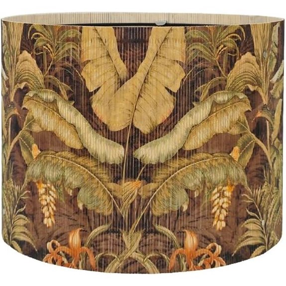 Tropical Green Bamboo Lampshade Foldable 11.8x9.05 Inches