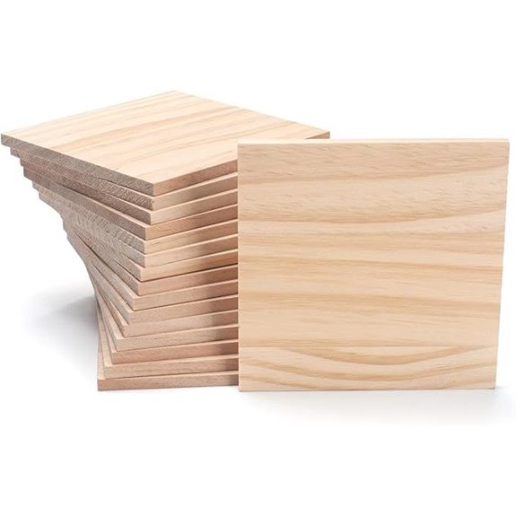 Wooden Craft Blocks 5x5 Unfinished Wood Squares