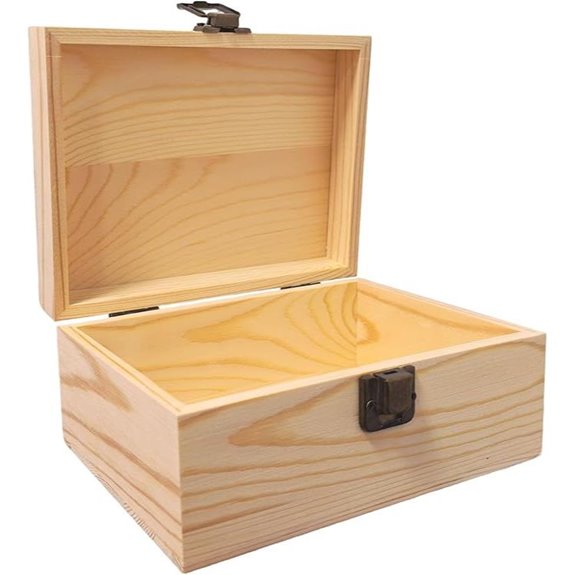 Small Unfinished Wooden Storage Box with Lid