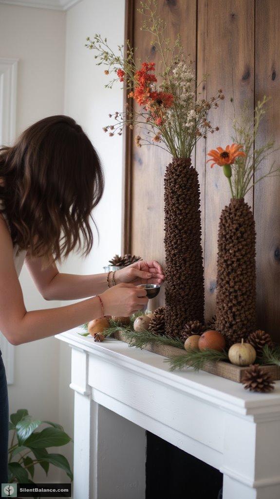 unique pinecone vase creation