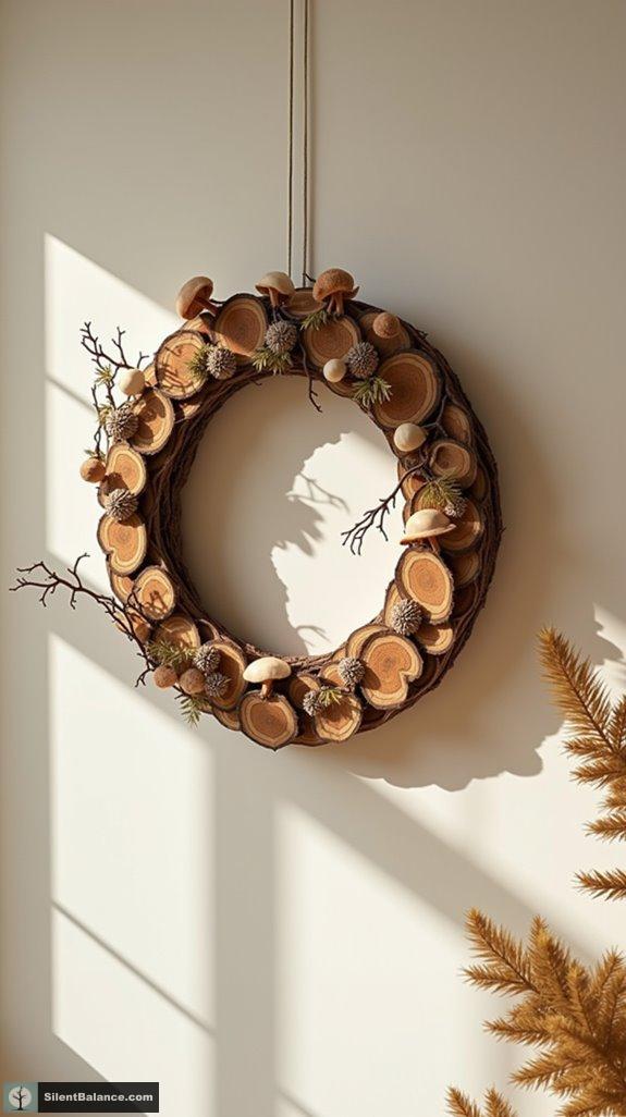 unique wood slice wreaths