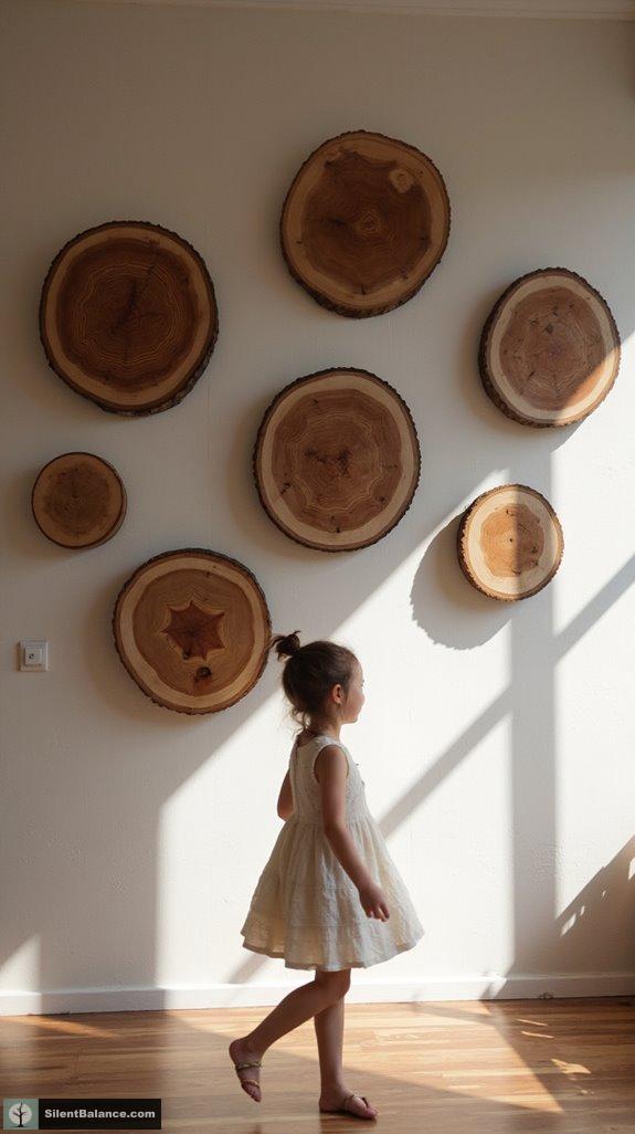 vertical wood slice displays