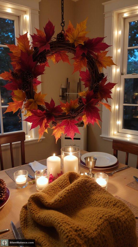 vibrant autumn foliage wreath