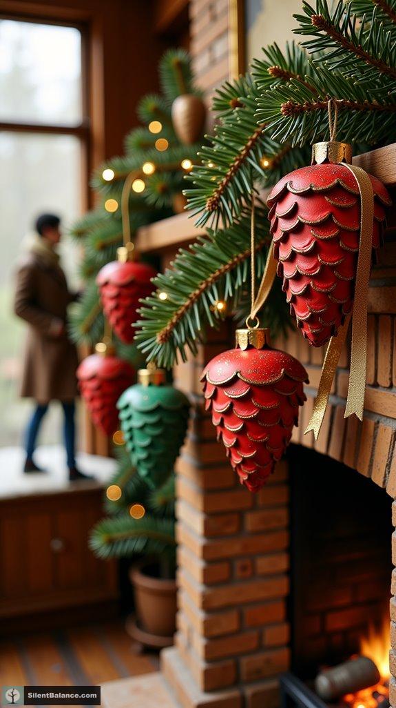 vibrant diy pinecone decor