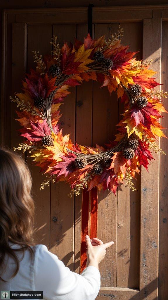 vibrant leaf wreath creation