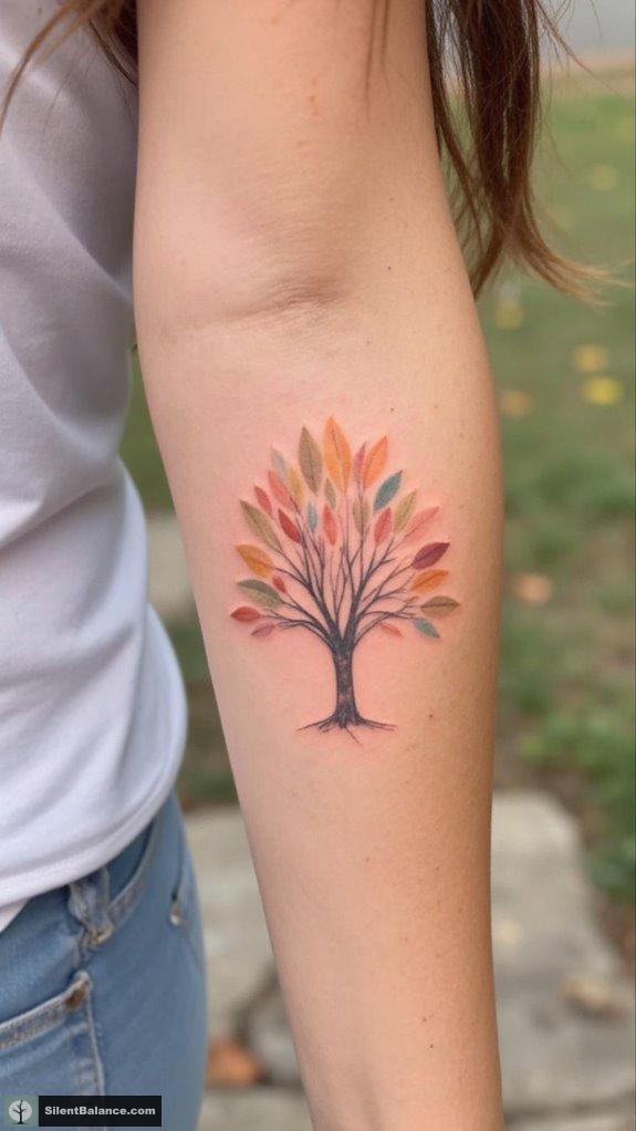 vibrant seasonal watercolor trees