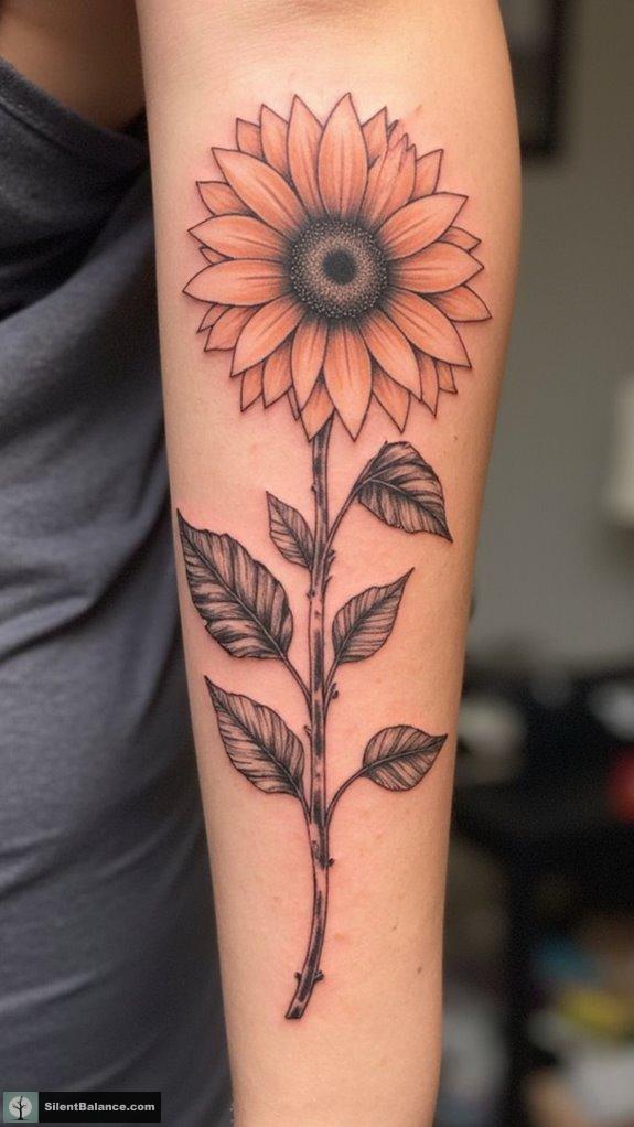 vibrant sunflower tattoo designs