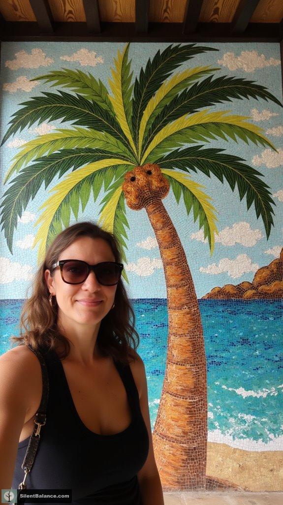 vibrant tropical coconut mosaic