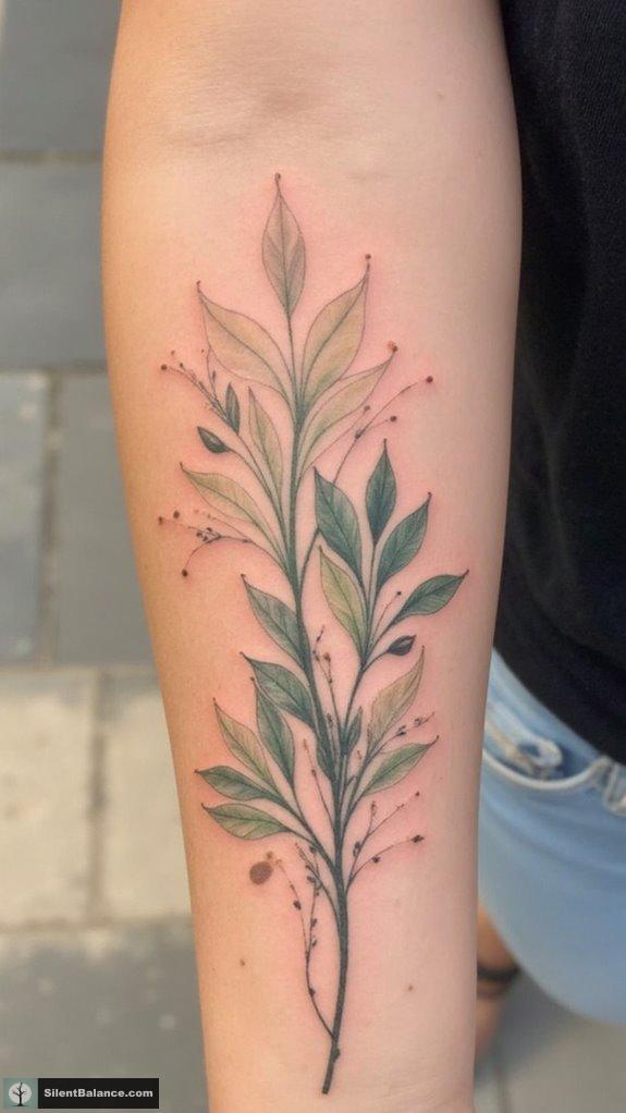 vibrant watercolor forest tattoos