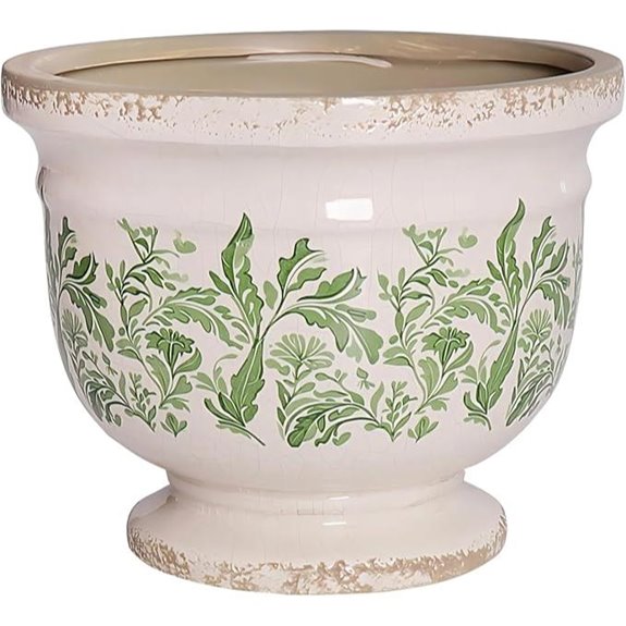 Vintage Ceramic Planter Pot with Drainage