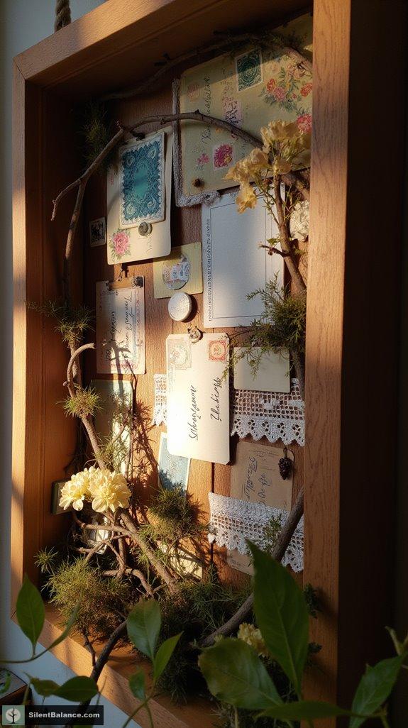 vintage finds in shadow boxes