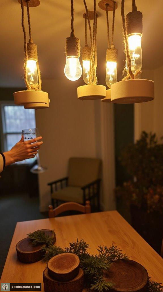 warm rustic hanging lights