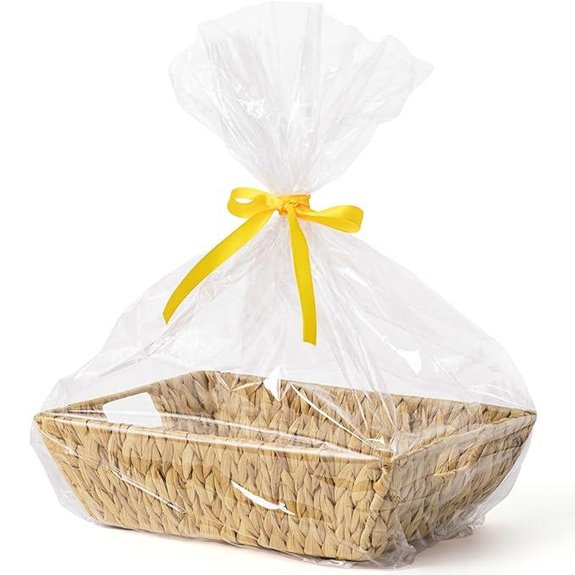 Water Hyacinth Gift Basket with Ribbon and Bag