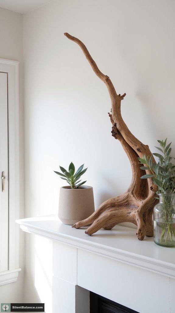 wave inspired driftwood decor