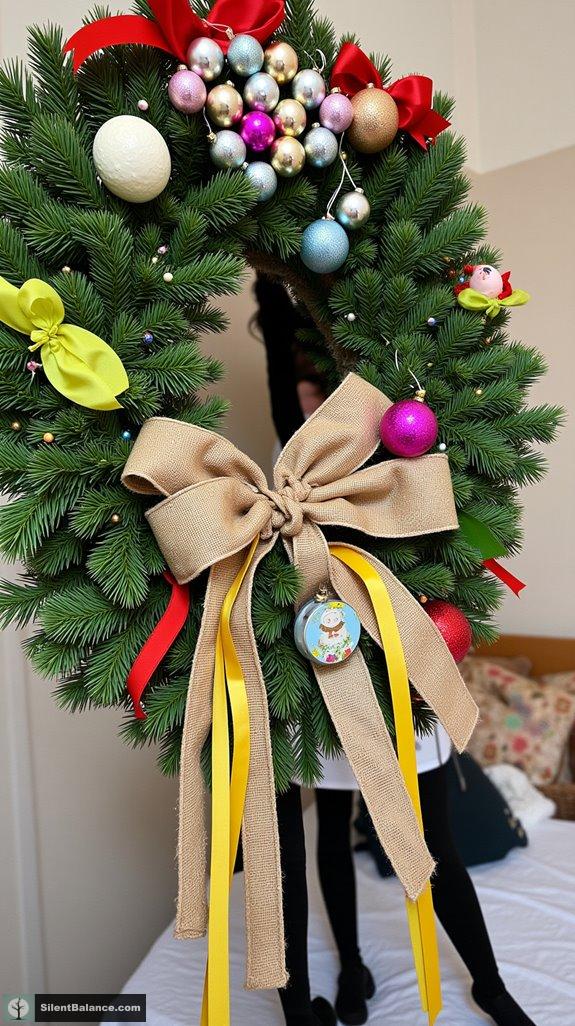 whimsical cedar wreath ornaments