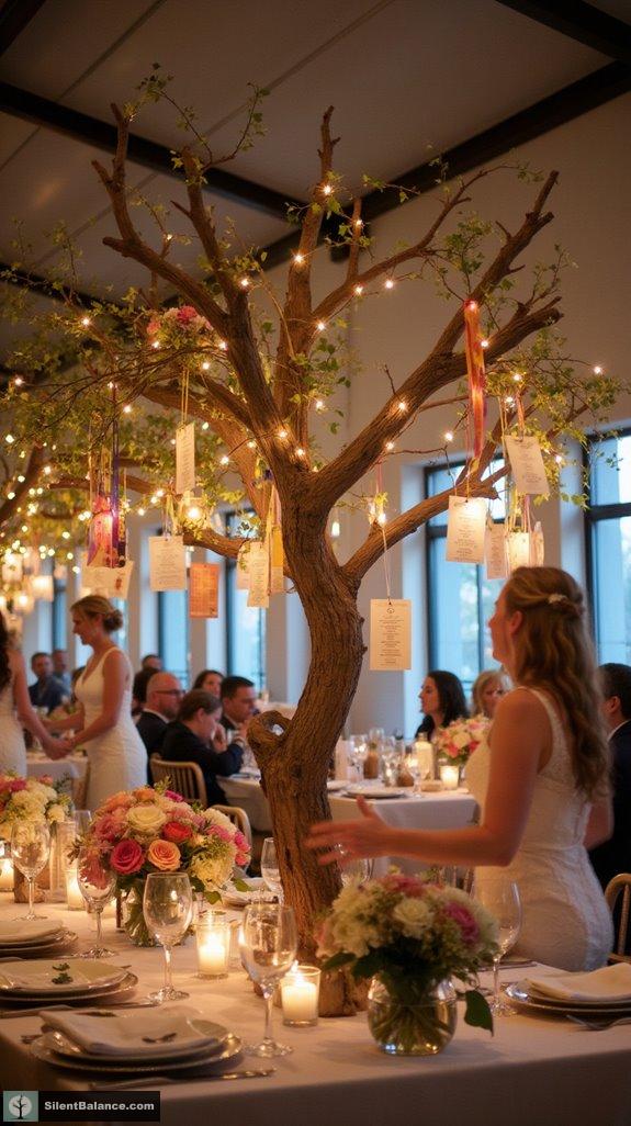 whimsical driftwood tree centerpieces