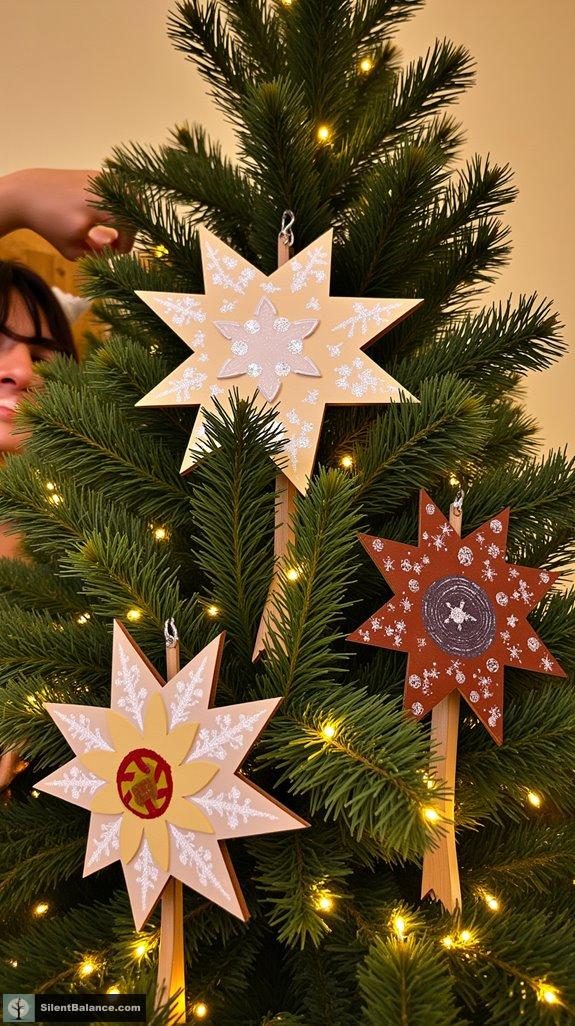 whimsical handcrafted maple stars