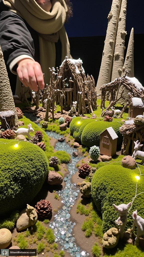 whimsical nature inspired village decoration