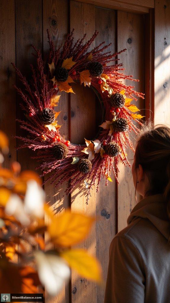 whimsical pinecone berry wreath