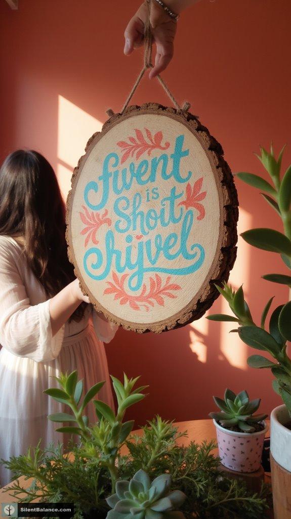 whimsical wood slice art