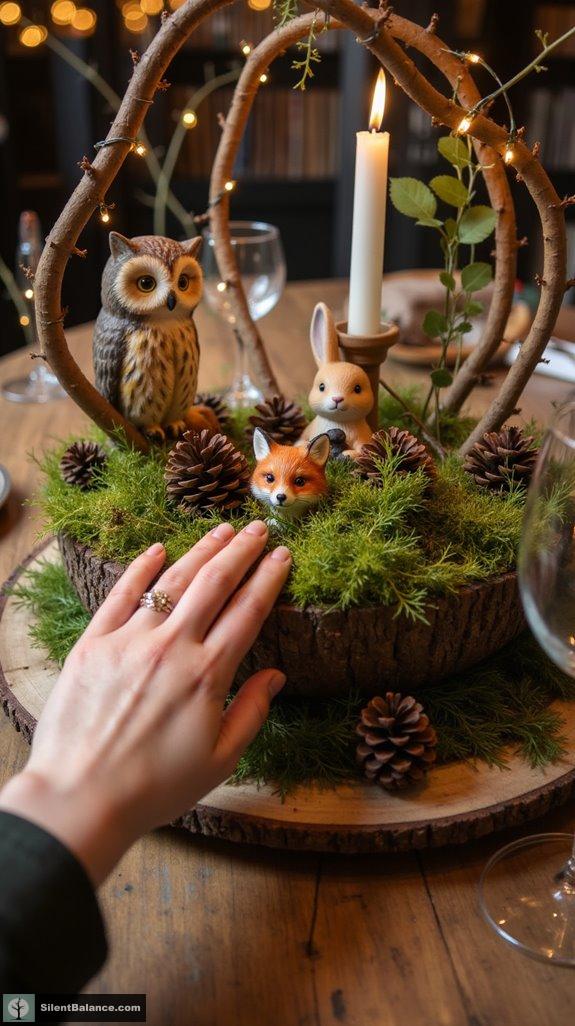 whimsical woodland table decor