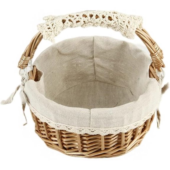 Wicker Basket with Handles for Picnic & Decor